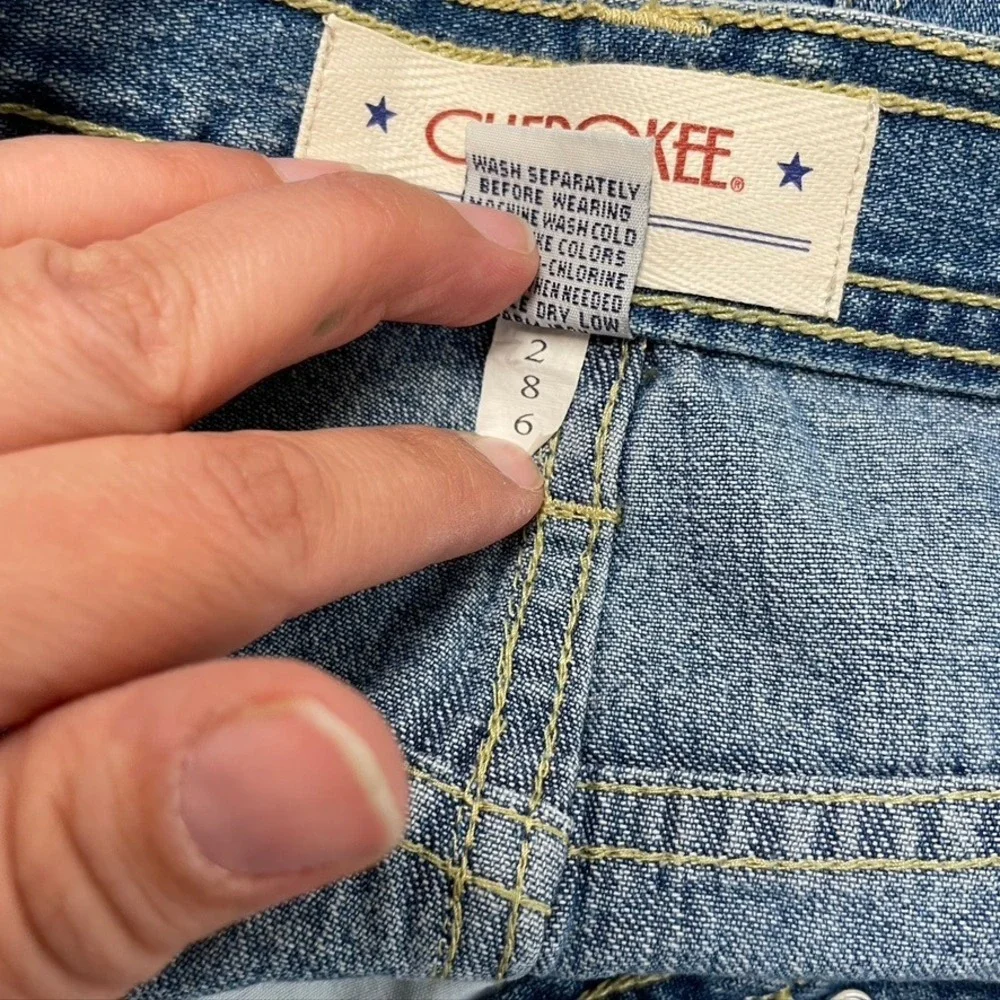 Vintage Cherokee Denim Carpenter‎ Shorts Womens 14 Blue High Rise Y2K 90s NWT